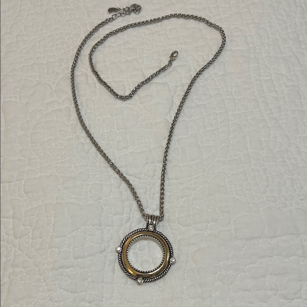 Brighton Silver Necklace with Twisted Circle Pendant